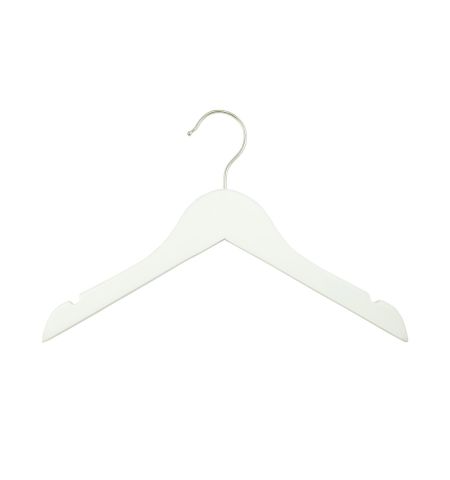 Children's 12" Notched Wooden Hanger in White Color